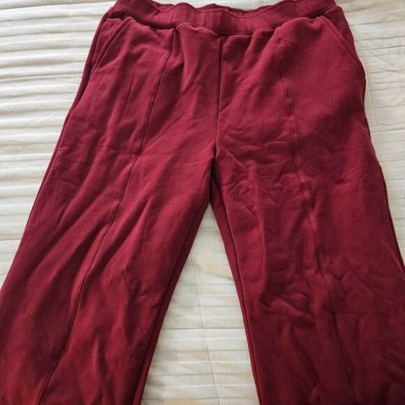 NWT EMERSON Maroon Fleece Wide Leg Pant - LONG - Picture 8 of 8